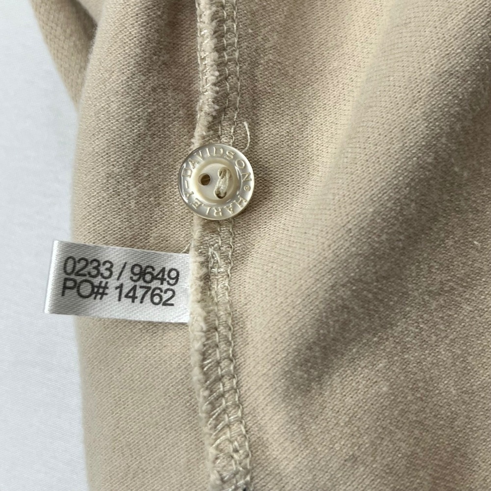 Harley-Davidson Polo Shirt Mens 2XL Tan Cotton Blend Willie G Skull Embroidered - Picture 12 of 14